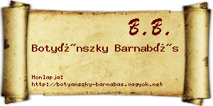 Botyánszky Barnabás névjegykártya